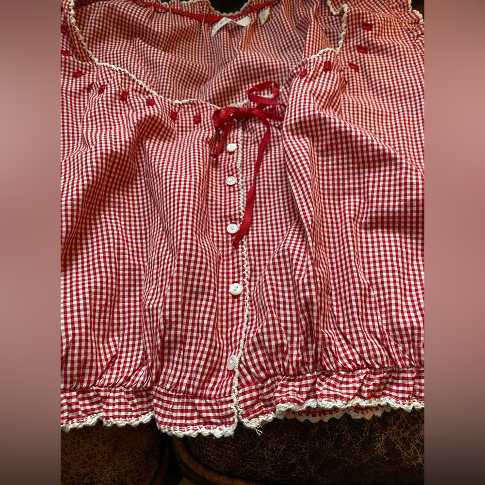 Doen Traveler Top / Red Gingham Blouse - Picture 5 of 6